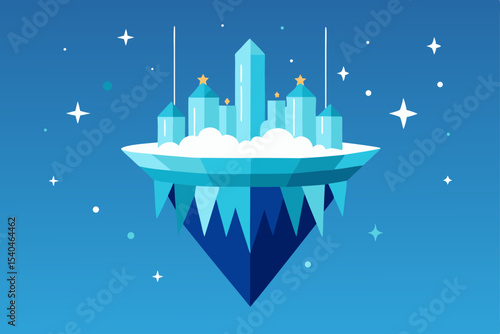 a crystalline ice palace floating above the city  .svg
