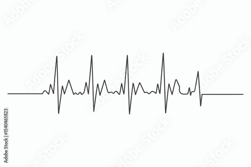 Heartbeat line ekg waveform medical graphic