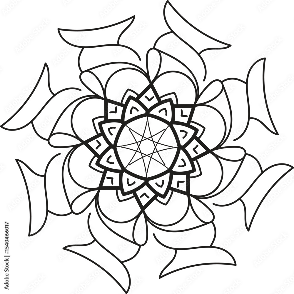 Fototapeta premium Basic Black and White Luxury Mandala Design Eps