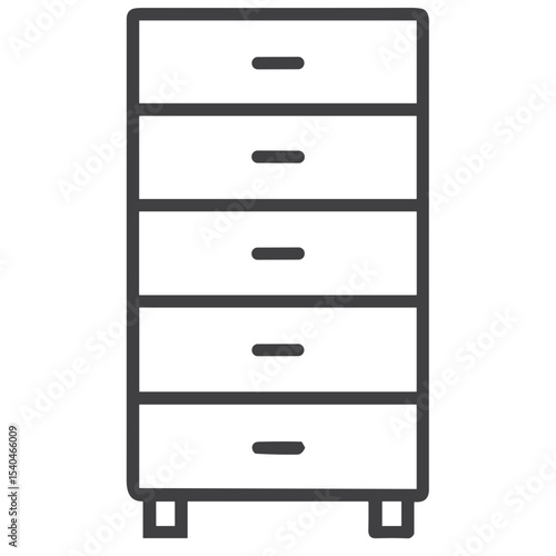 Chest of Drawers Icon for Bedroom Furniture Websites, Storage Solutions Apps, Interior Design Blogs and Home Organization