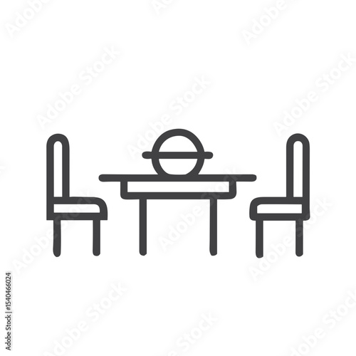 Dining Table Icon for Kitchen and Home Decor Websites, Furniture Apps, Interior Design Blogs and Restaurant Planning Projects