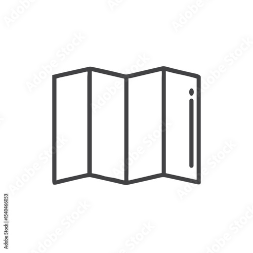 Folding Screen Room Divider Icon for Interior Design Websites, Home Decoration Apps, Privacy Solution Blogs and Spatial Organization