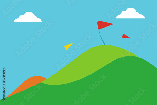 Reaching the Summit A Golf Course Illustration