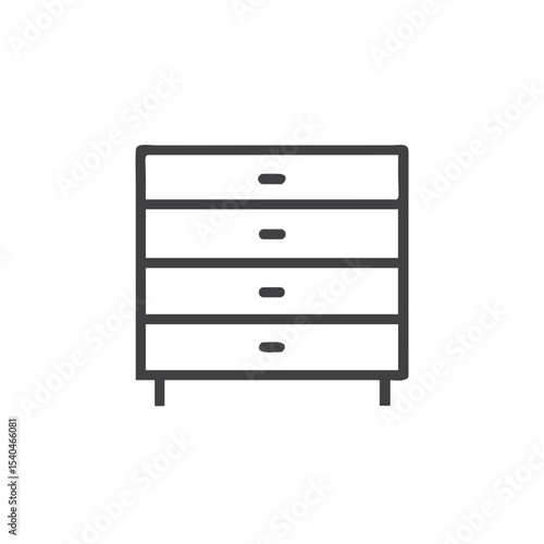 Bedroom Dresser Icon for Furniture Websites, Home Organization Apps, Interior Design Blogs and Storage Solution Projects