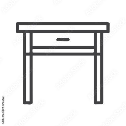 Side table icon for home furniture websites, interior design blogs, bedroom decor applications and small space living solutions