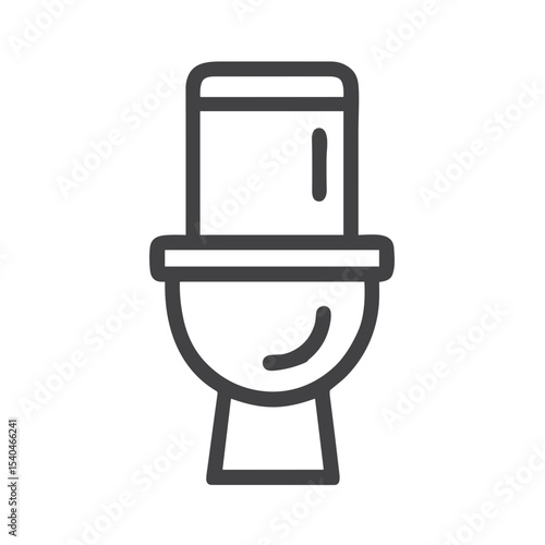 Toilet icon for bathroom design websites, plumbing service applications, home renovation blogs and sanitary fixture catalogs