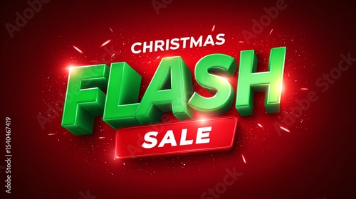 Festive Christmas flash sale announcement with vibrant colors and bold lettering.