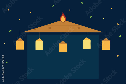 a glowing rooftop wishing wall   people hang notes 