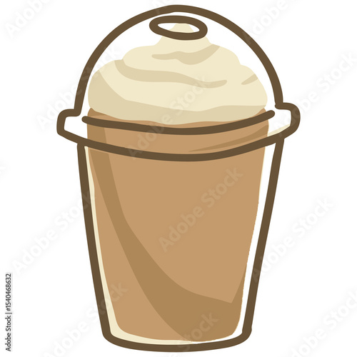 chocolate ice cream, latte whip cream 