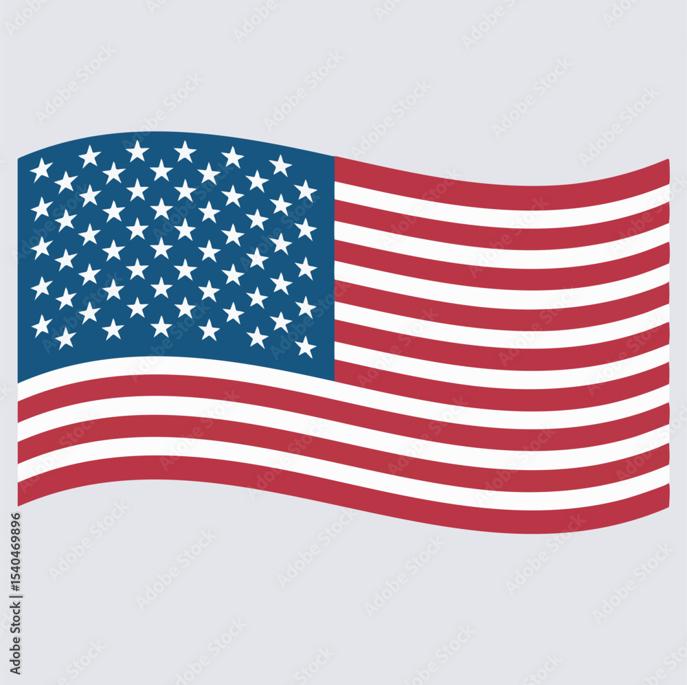 Fototapeta premium flag of united states of America silhouette vector art illustration, American flag vector illustration