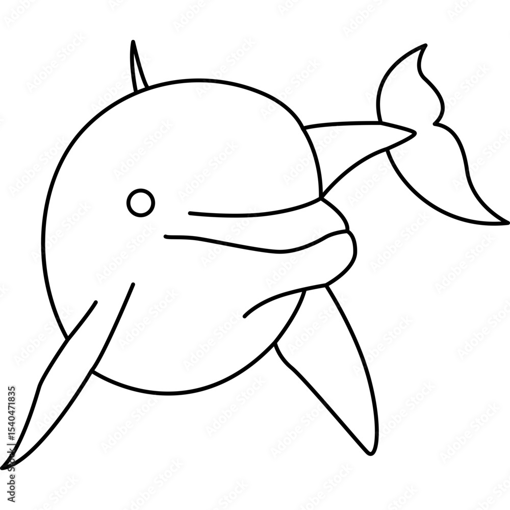 Obraz premium Line Cute Dolphin