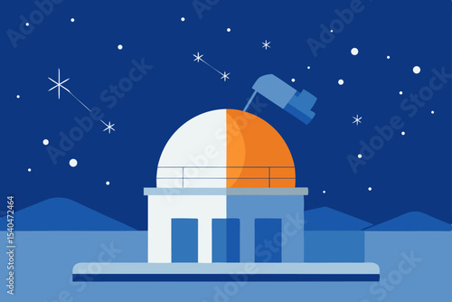 a quiet rooftop observatory with a constellation 