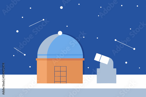 a quiet rooftop observatory with a constellation 