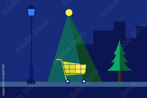 a quiet side street with a forgotten christmas 