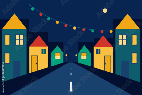 a residential street with synchronized lights acro.svg