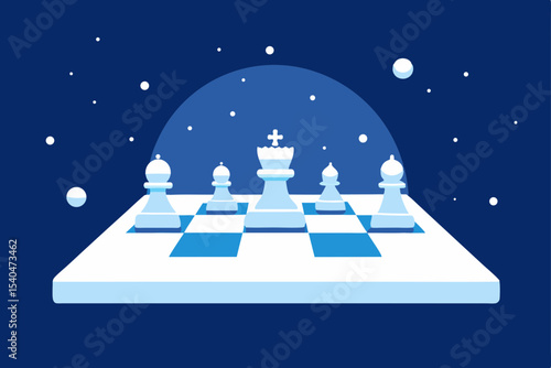 a rooftop chess tournament played on a glowing ice.svg