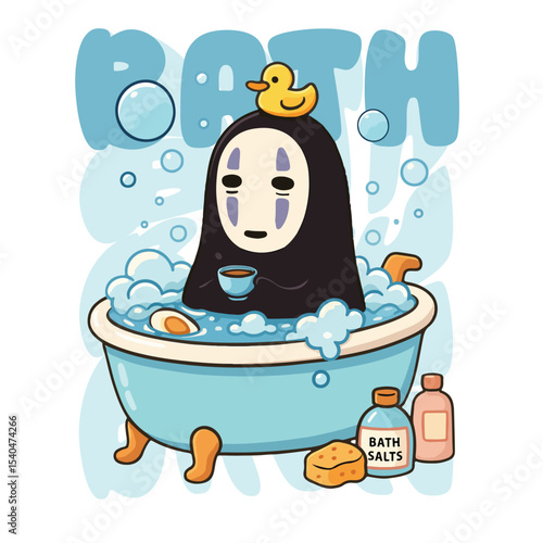 No Face Spirited Away Taking Bath Design Clothing And Sticker