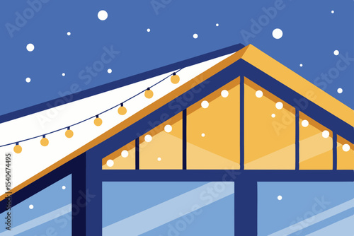 a rooftop solarium wrapped in vines of fairy light 