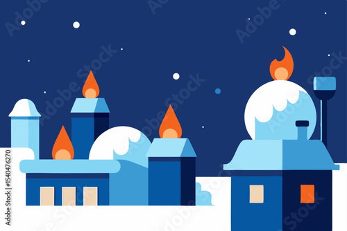 a snowy city rooftop sculpting studio   artists 