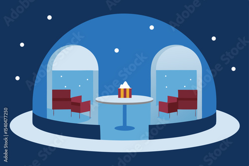 a snowy sky caf  where every table is its own glow