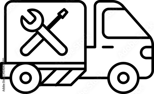 Public Service and Municipal Transport Line Icons Set — Thin Linear Vector Symbols of Travel and Transit