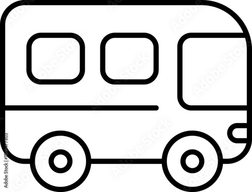 Public Service and Municipal Transport Line Icons Set — Thin Linear Vector Symbols of Travel and Transit