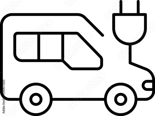 Public Service and Municipal Transport Line Icons Set — Thin Linear Vector Symbols of Travel and Transit