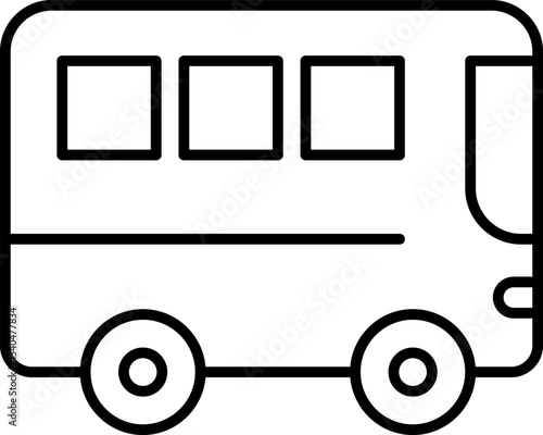 Public Service and Municipal Transport Line Icons Set — Thin Linear Vector Symbols of Travel and Transit