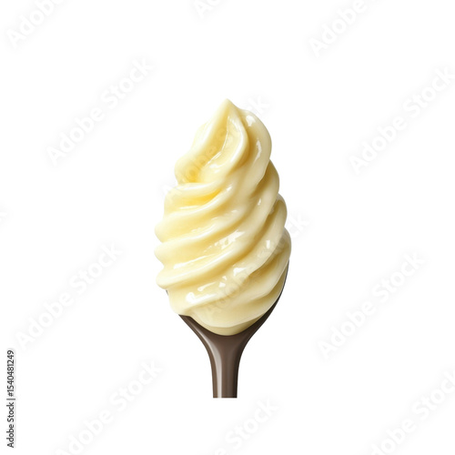 Creamy Vanilla Pastry Cream on a Spoon