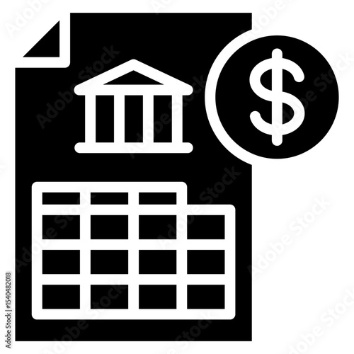 Bank Statement  Icon Element For Design