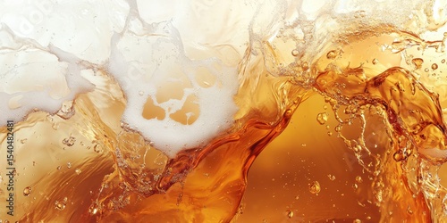 Liquid Dance: A mesmerizing visual feast of liquid motion, with amber-hued elixir, showcasing the raw energy of the splash and cascade.