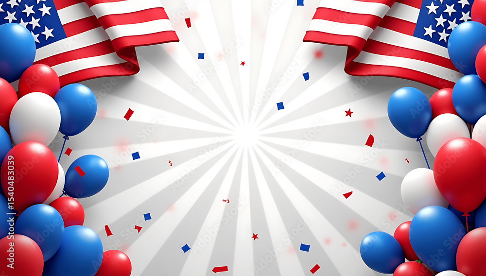 Obraz premium USA celebration Red White & Blue Blast