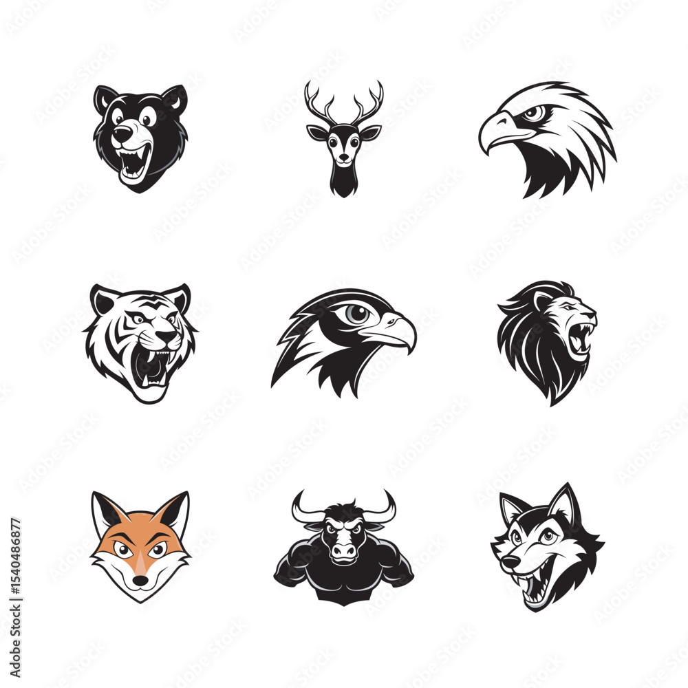 Obraz premium set of animal head