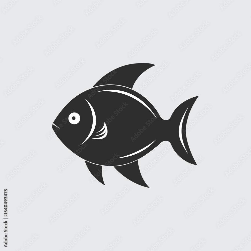 Fototapeta premium Elegant Fish Illustration A Simple, Stylish Aquatic Design