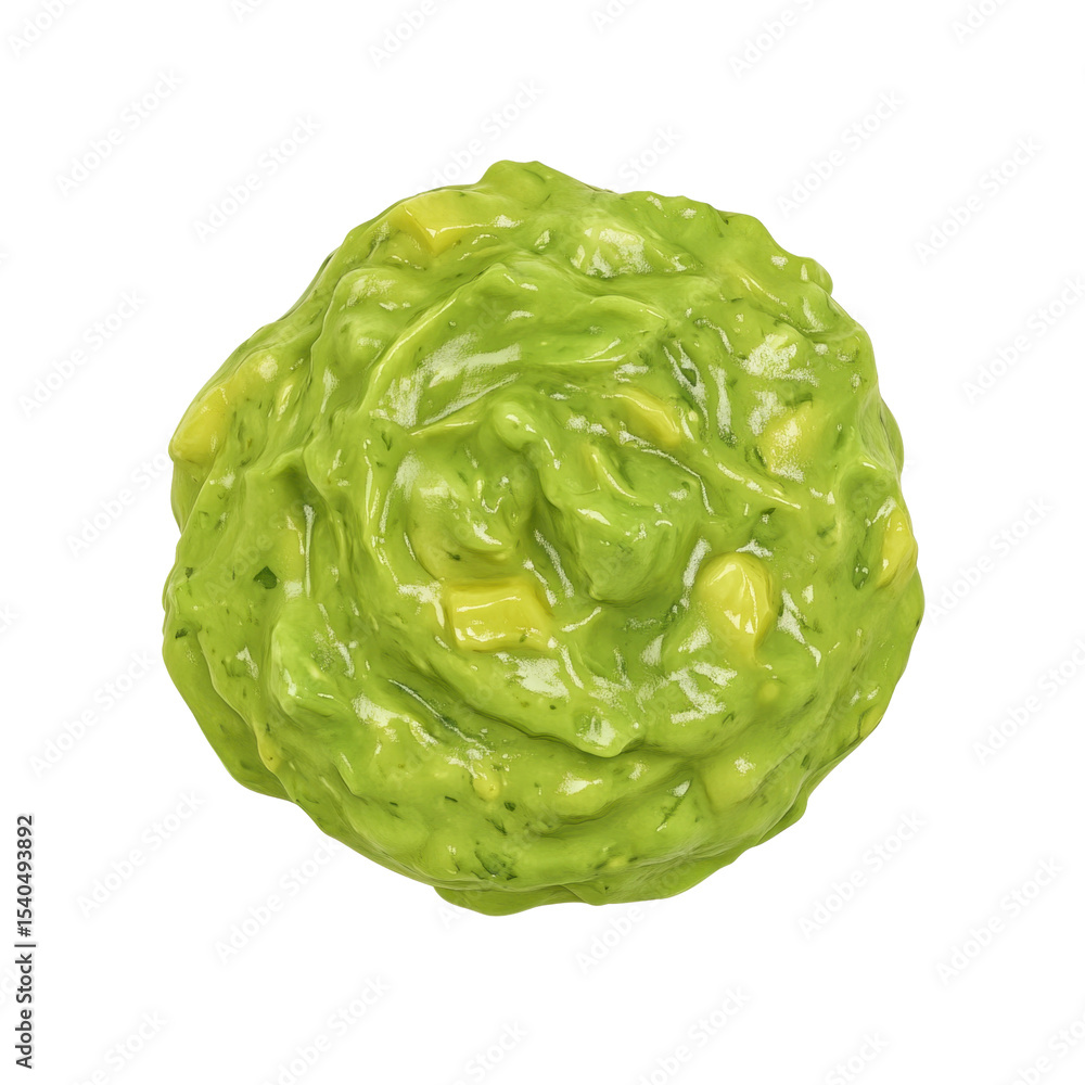 Obraz premium Delicious Creamy Guacamole Dip, Close-Up Top View