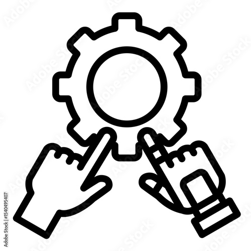 Collaborative Robots  Icon Element For Design	
