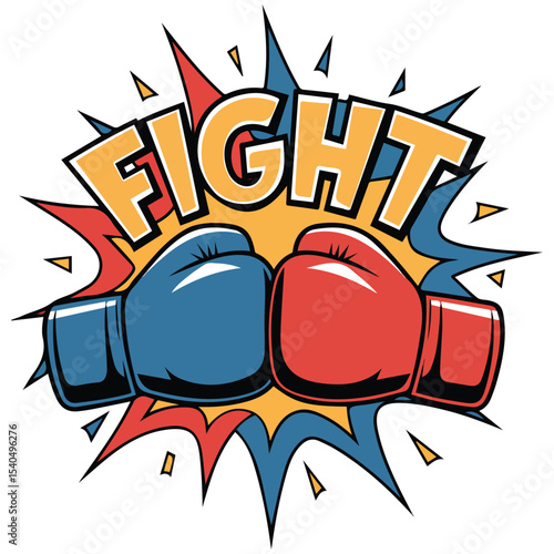 pair of athletic gloves in striking colors for boxing isolated vector illustration