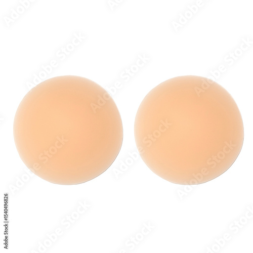 Tan silicone nipple covers on white background