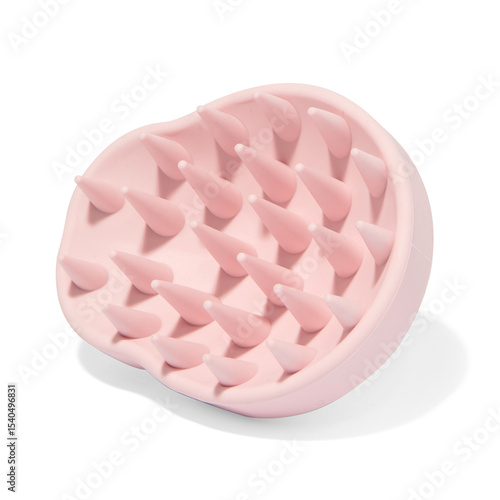Fotografie Silicone  scalp massager brush on white background