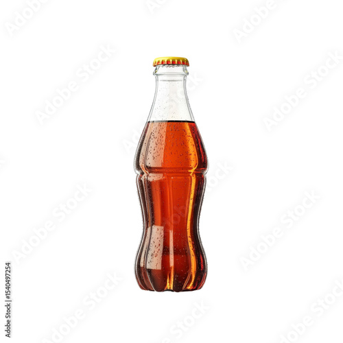 Refreshing Brown Soda in Glass Bottle with Condensation