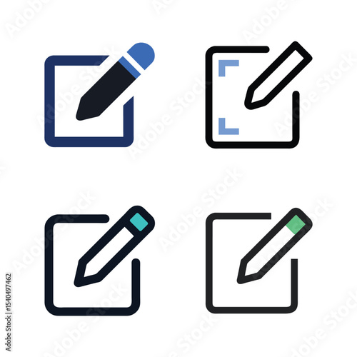 Edit icon set pencil square design element
