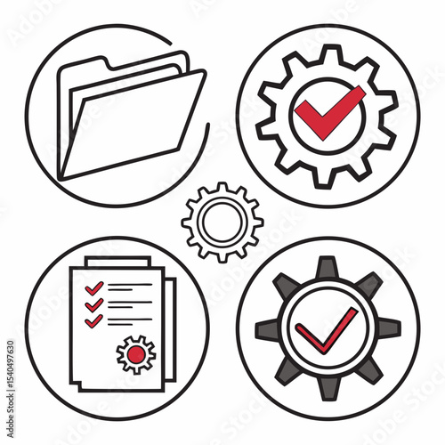 Efficient workflow process management system icons