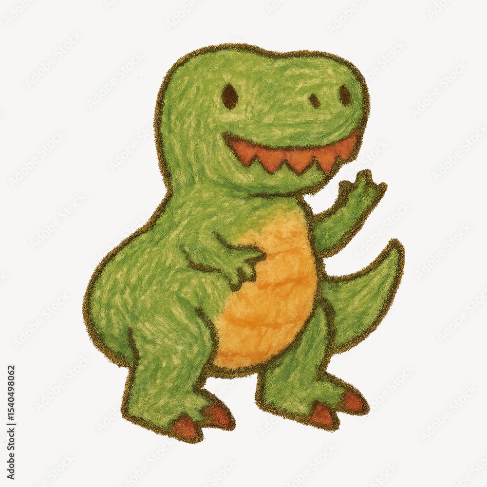 Fototapeta premium Cute dinosaur cartoon illustration.