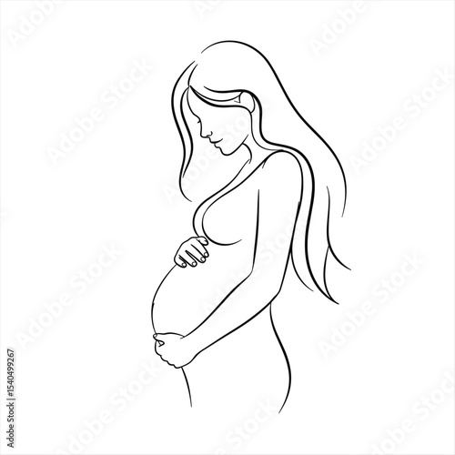 pregnancy logo pregnant woman maternal vector illustration