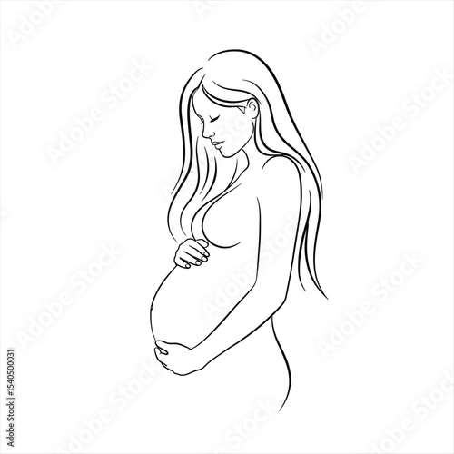 pregnancy logo pregnant woman maternal vector illustration