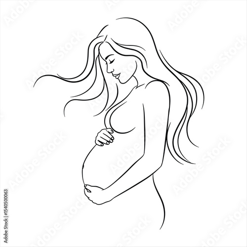 pregnancy logo pregnant woman maternal vector illustration