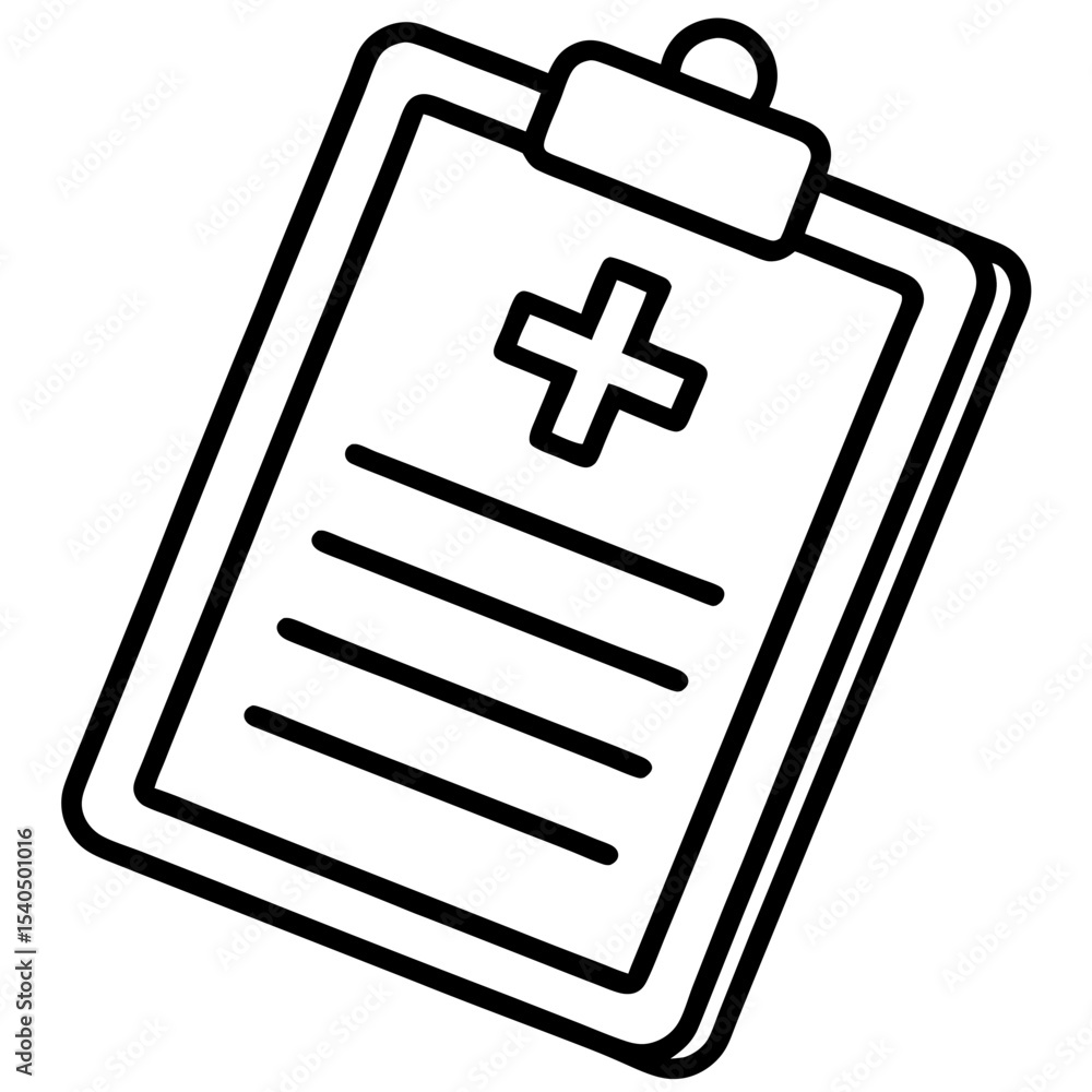 Obraz premium Clinical Records Line Art Vector