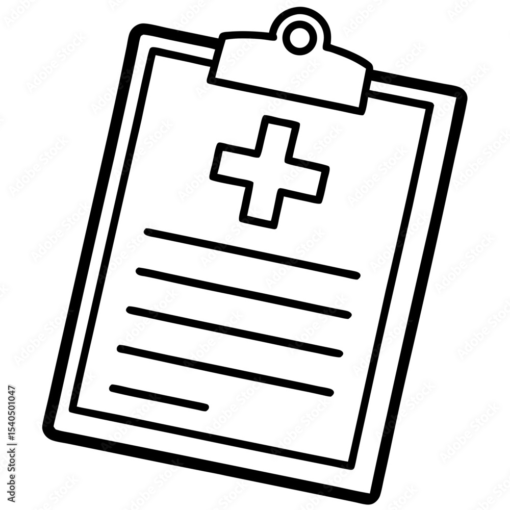 Obraz premium Clinical Records Line Art Vector