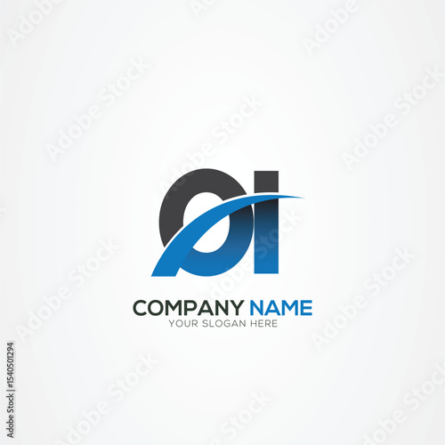 OI IO Letter Logo Design with a Creative Cut Creative logo design