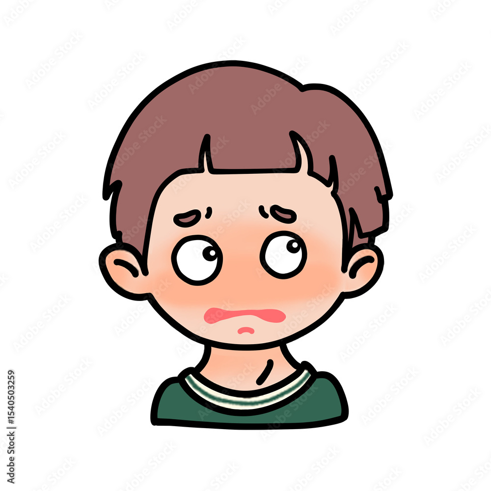 Embarrassed Boy with Blushing Face – Cartoon Character Illustration Embarrassed Boy with Blushing Face – Cartoon Character Illustration